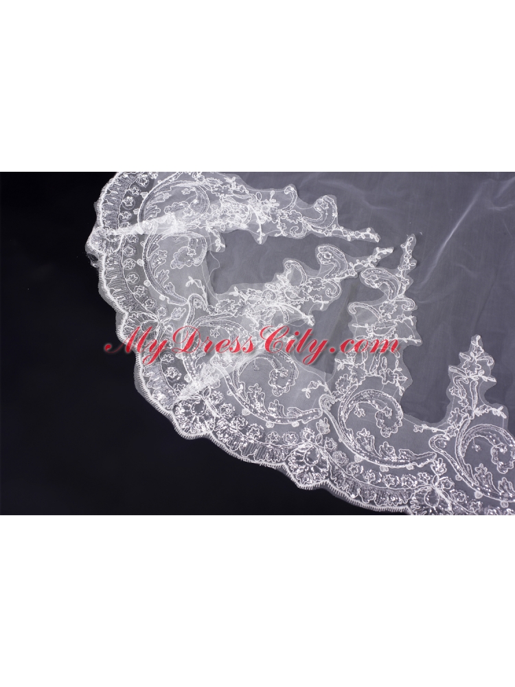 Two-Tier Lace Edge Wedding Veil for Wedding Party