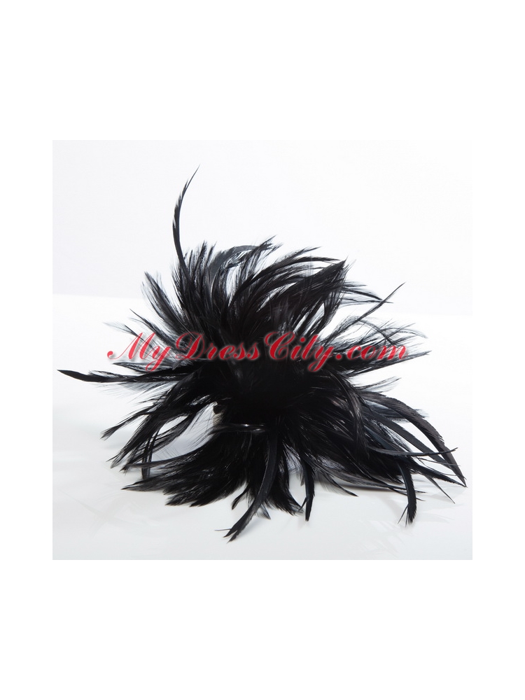 2014 Simple Feather Black Feather Flower Hairpin