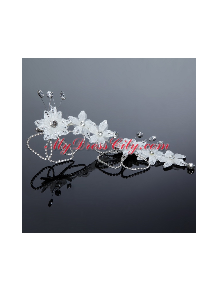 Nobile Alloy Silver Rhinestone Hair Ornament for Wedding