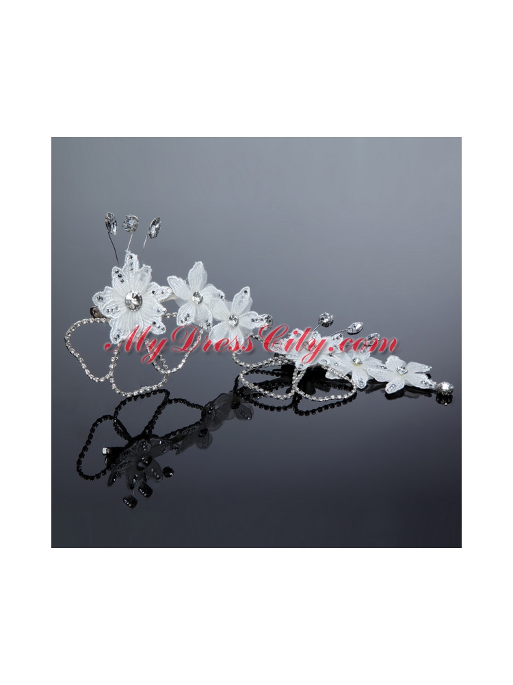 Nobile Alloy Silver Rhinestone Hair Ornament for Wedding