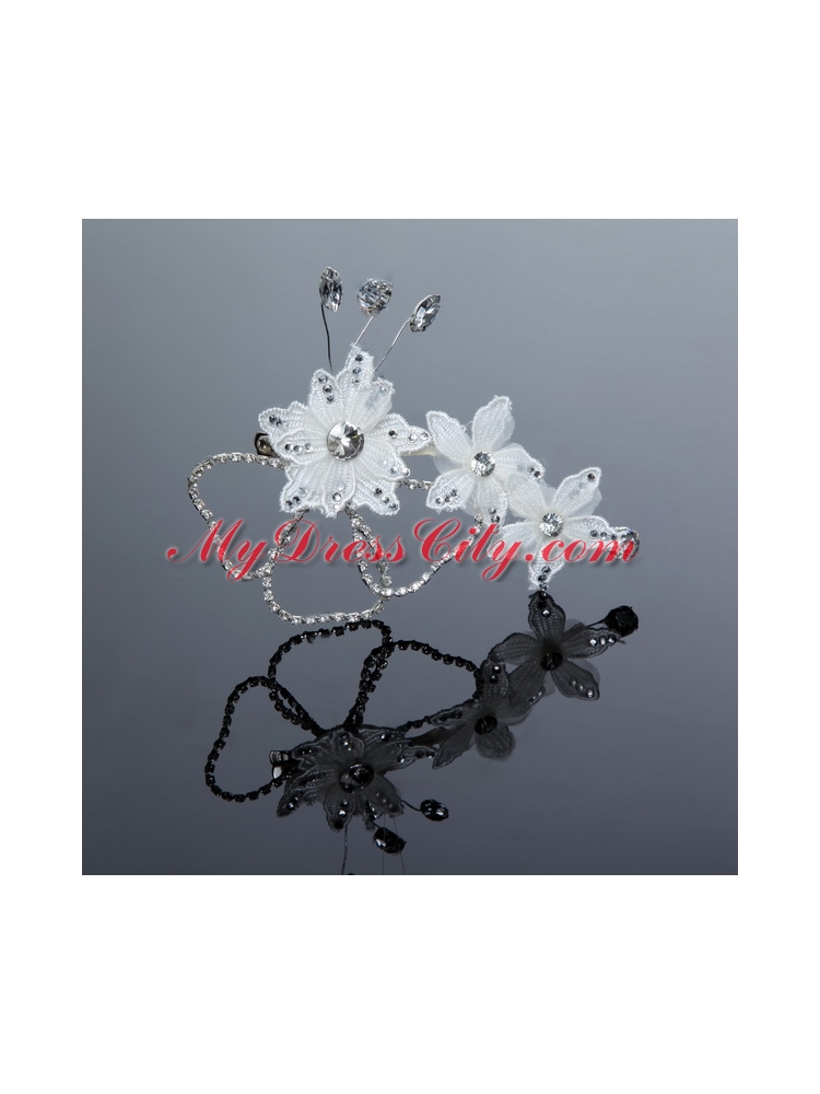 Nobile Alloy Silver Rhinestone Hair Ornament for Wedding