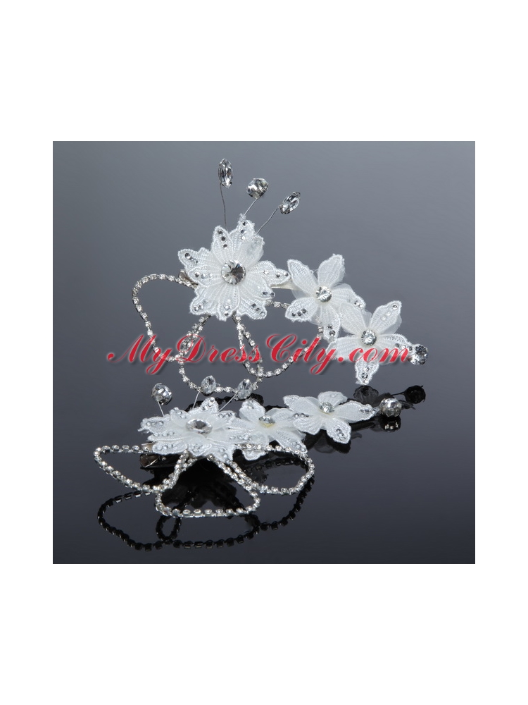 Nobile Alloy Silver Rhinestone Hair Ornament for Wedding