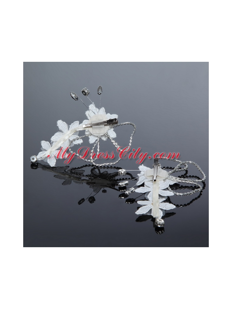 Nobile Alloy Silver Rhinestone Hair Ornament for Wedding