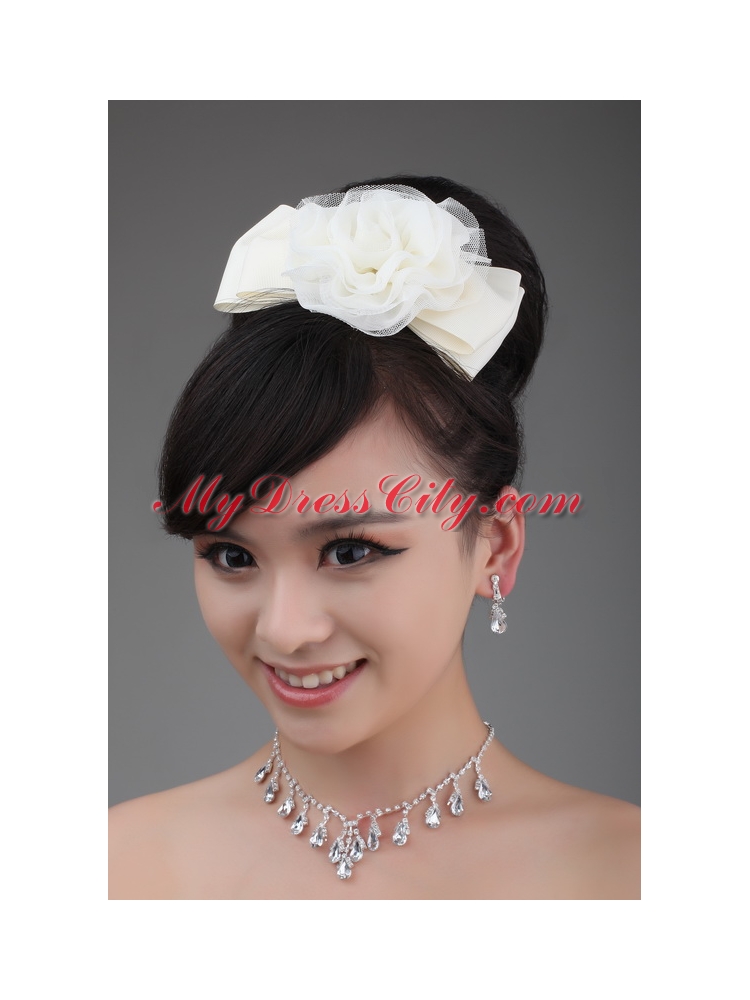 White Tulle Cheap Hairpins Birdcage Veils with Lace