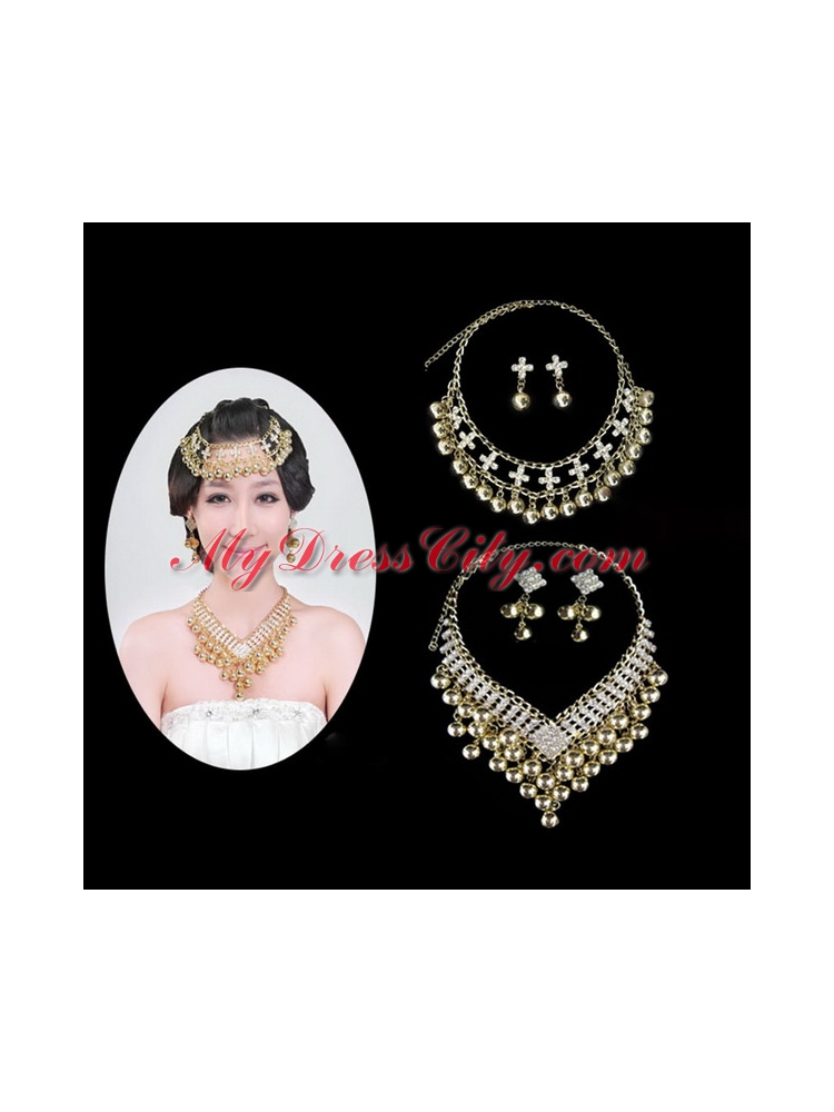 Gorgeous Vintage Style Alloy Silver And Gold Ladies Jewelry Sets