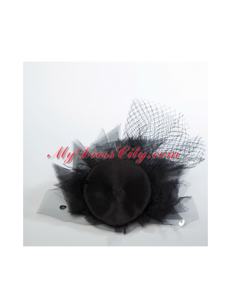 White Rhinestone Tulle Hair Ornament for Women