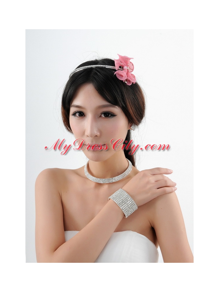 Fashion Nacklace and Headpiece Jewelry Sets in Round Shape