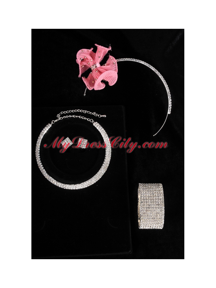 Fashion Nacklace and Headpiece Jewelry Sets in Round Shape