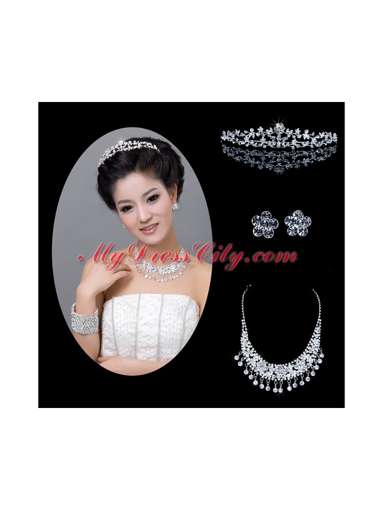 Shimmering Alloy With Rhinestone Ladies Jewelry Sets