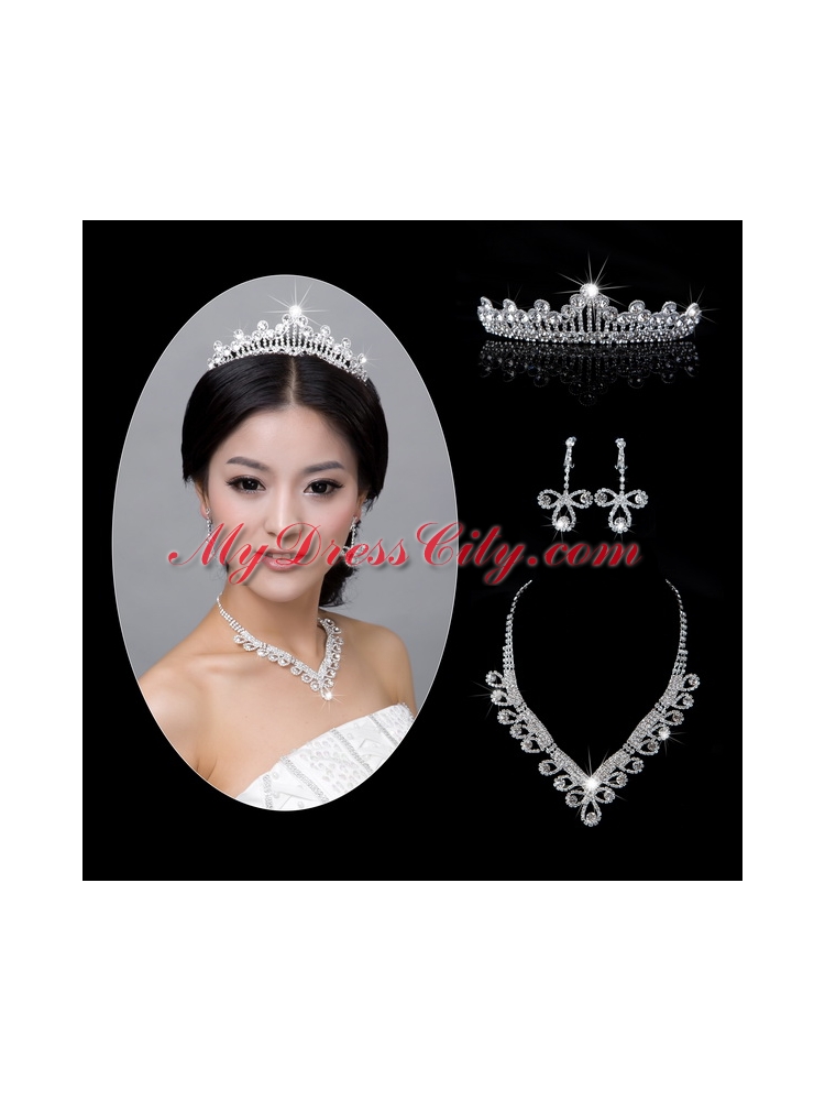 Shining Alloy With Rhinestone Ladies Jewelry Sets