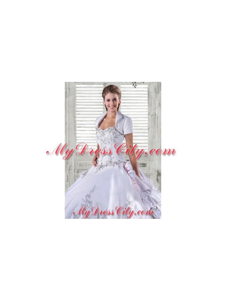 Luxurious Taffeta Quinceanera Jacket  Wedding in White