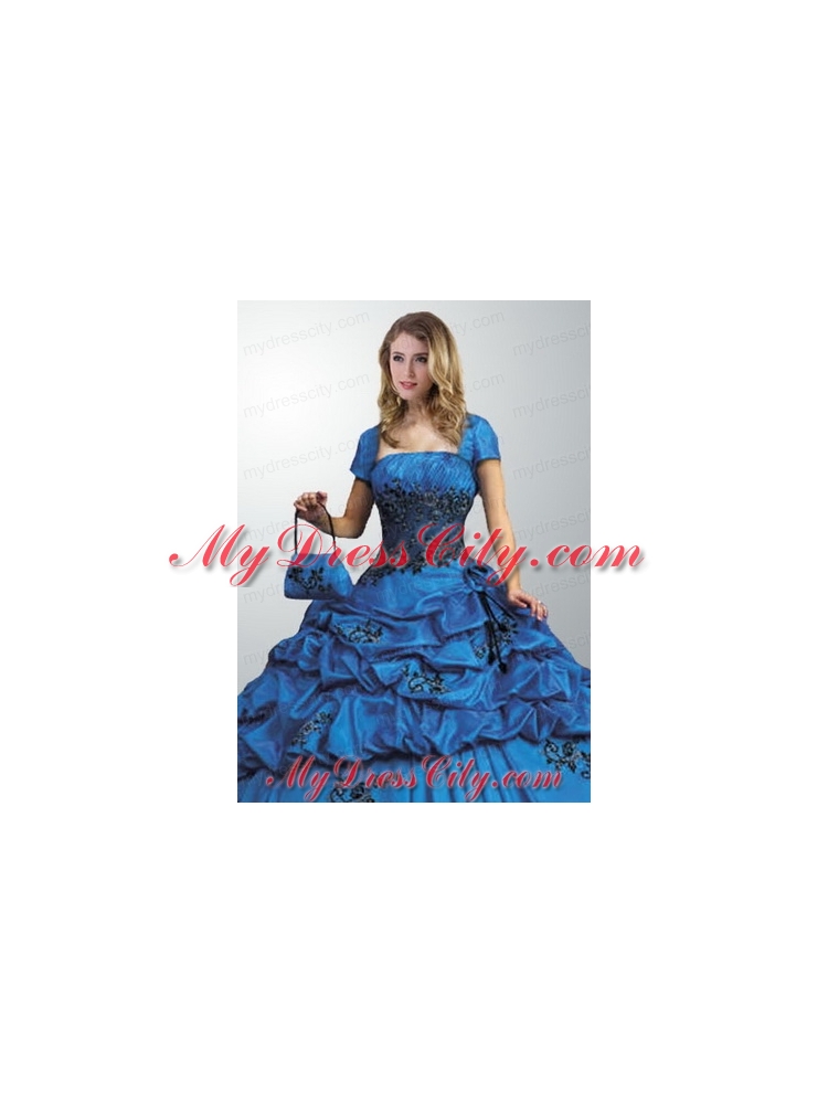 Remarkable Royal Blue Quinceanera Jacket On Sale with Open Front