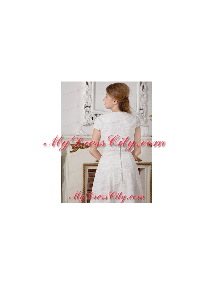 White Short Sleeves Jacket For Formal Occasion