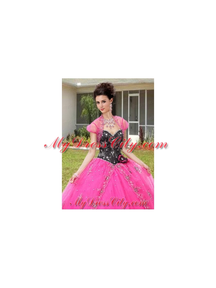 Best Selling Appliques and Sequins Bolero Quinceanera Jackets in Pink