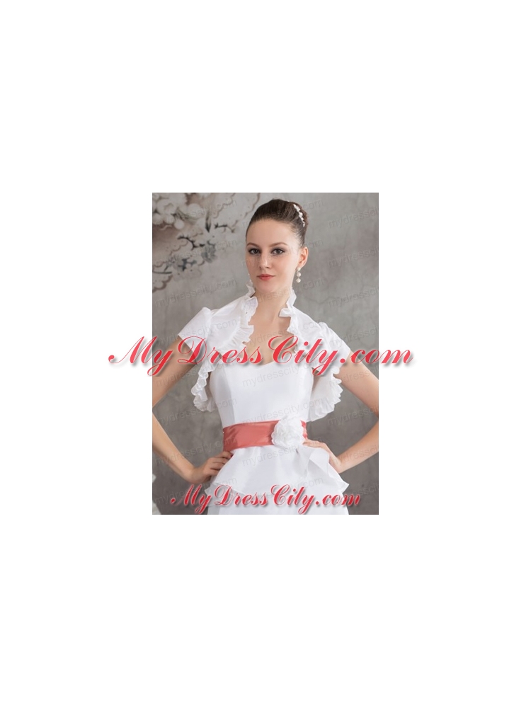 Elegant Short Sleeves Quinceanera Jacket in White