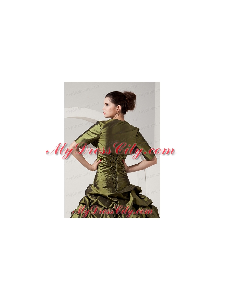 Inexpensive Olive Green Quinceanera Jacket with Short Sleeves