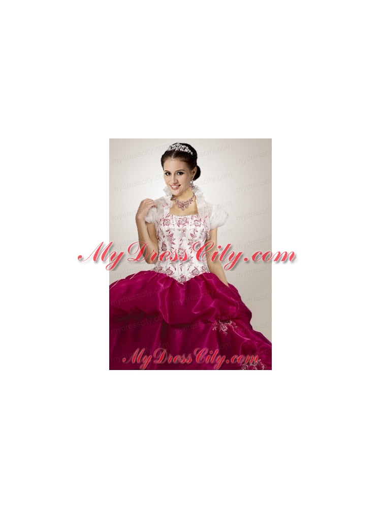 Modern Appliques White Quinceanera Jacket with Open Front