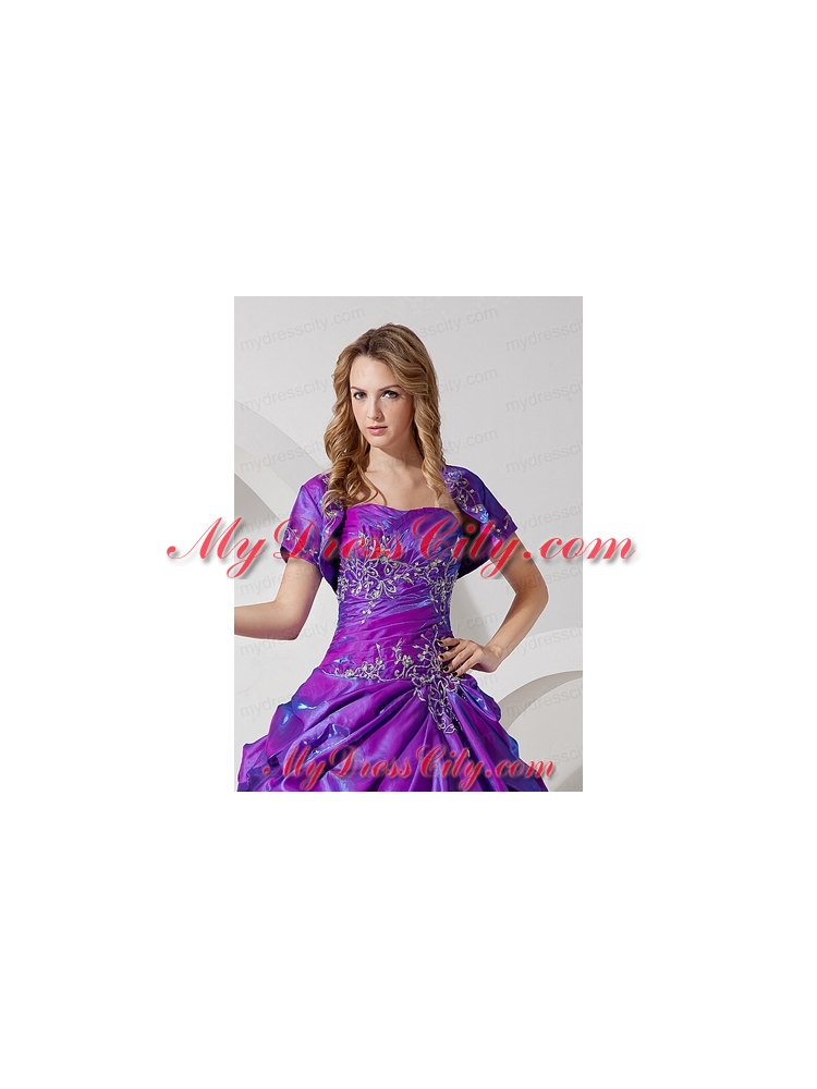 Unique and Affordable Open Front Quinceanera Jacket in Purple For 2015