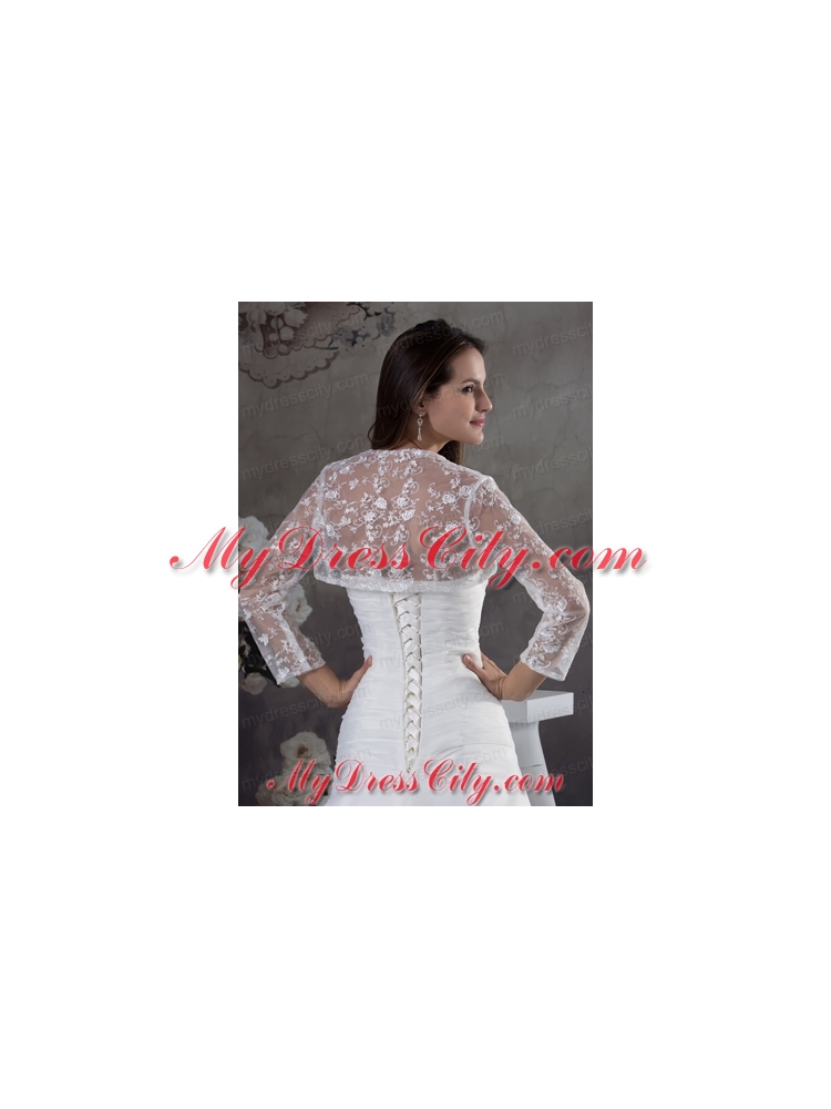 White Long Sleeves  Jacket With Lace