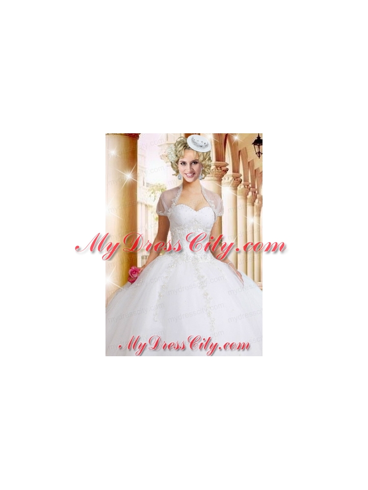 Fashionable White Organza Quinceanera Jacket with Appliques