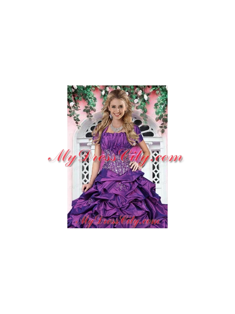 Luxurious Purple Taffeta Special Occasion Quinceanera Jacket