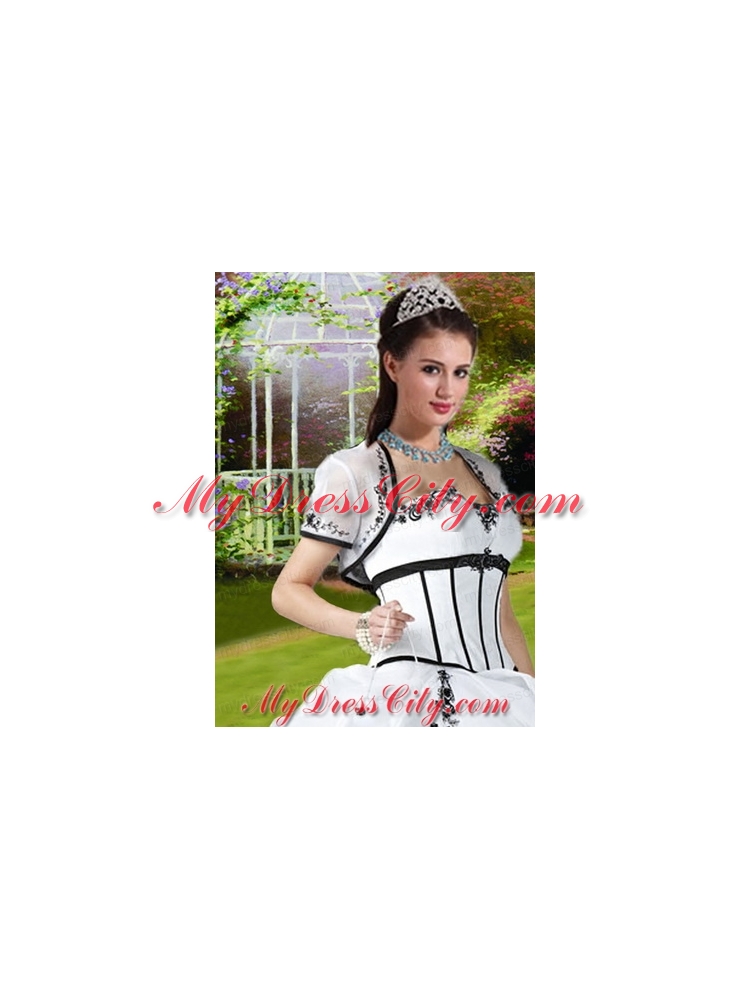 Romantic Appliques  White Special Occasion Quinceanera  Jacket