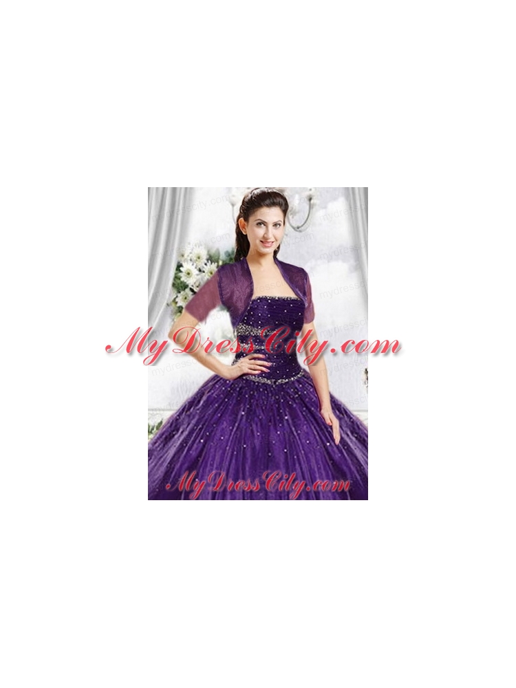 Top Selling High Quality Instock Purple Tulle Quinceanera Jacket