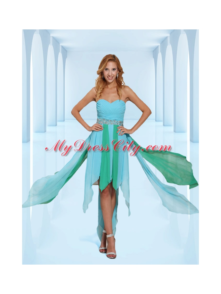 Cool Empire Beading Sweetheart Chiffon Asymmetrical Prom Dress