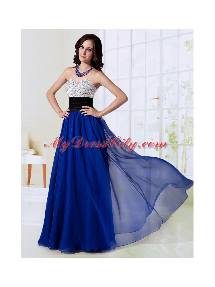 2015 Beautiful Chiffon Empire Sweetheart Prom Dress with Beading