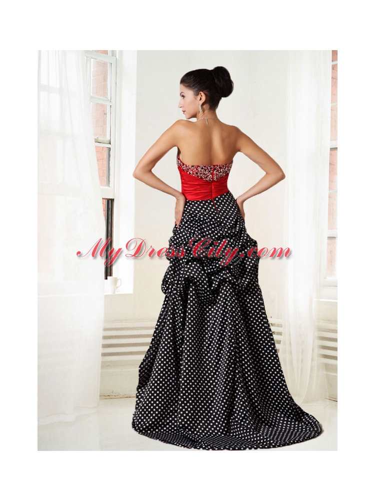 2015 Colorful Strapless Beading A Line High Low Prom Dress