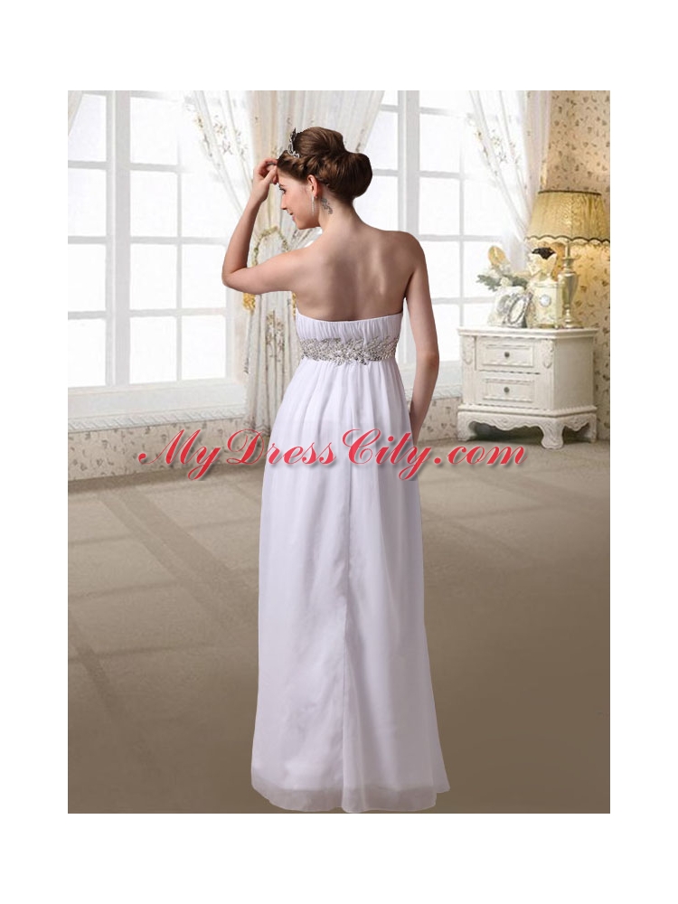 Cheap Empire Floor Length Ruching Chiffon Prom Dress with Strapless