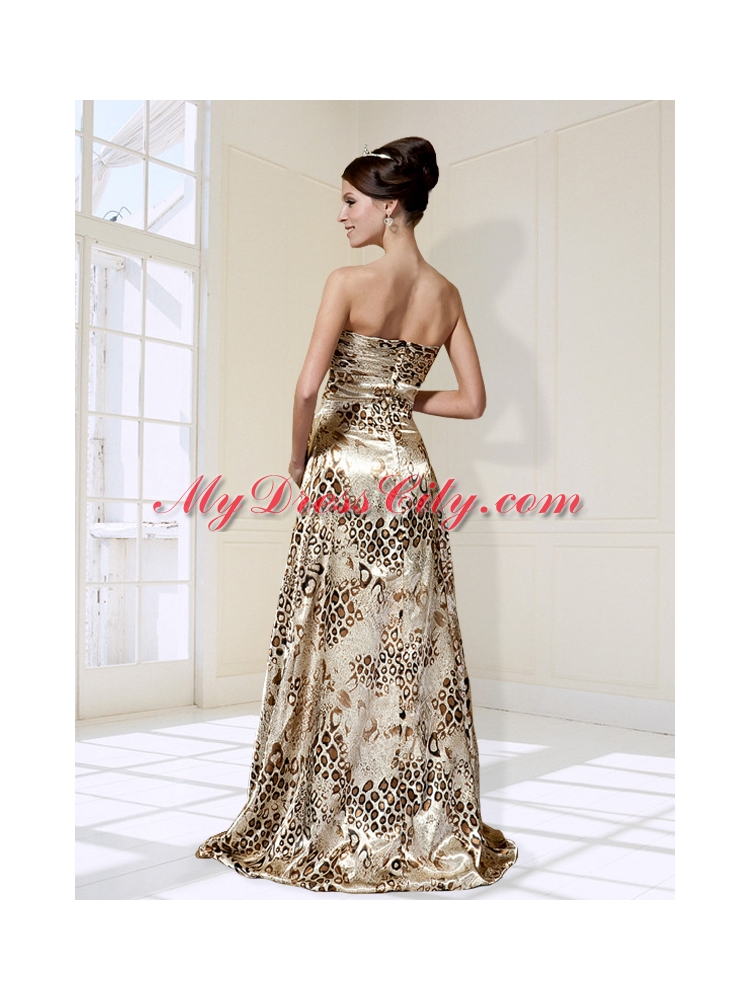 Colorful Empire Sweetheart Brush Train Beading Prom Dress