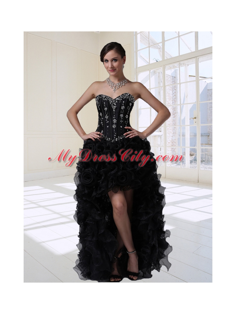 Exquisite Sweetheart High Low Beading and Ruffles Prom Dresses