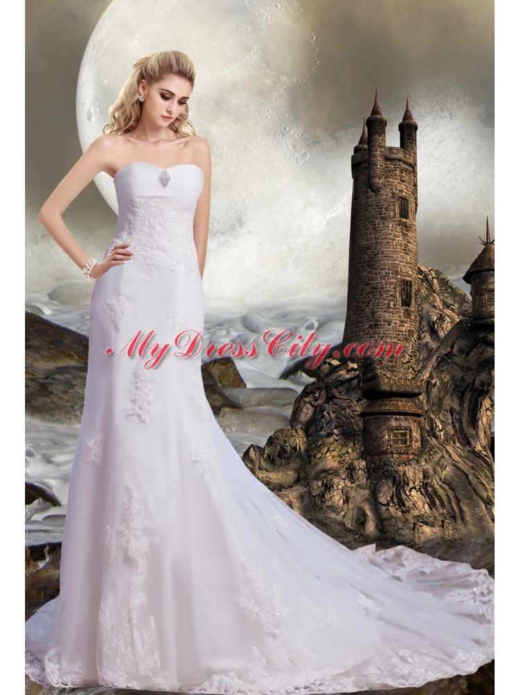 204 New Style Chapel Train Sweetheart Beading Lace Wedding Dresses