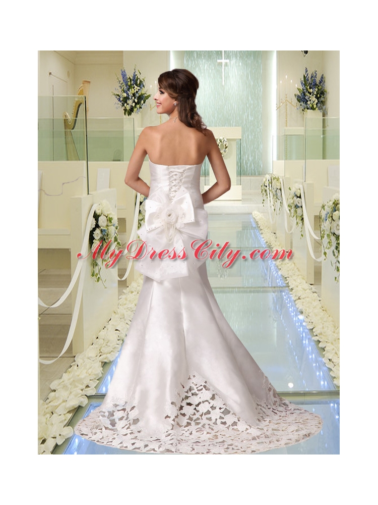 Cheap Mermaid Sweetheart Court Train 2015 Wedding Dresses with Beading