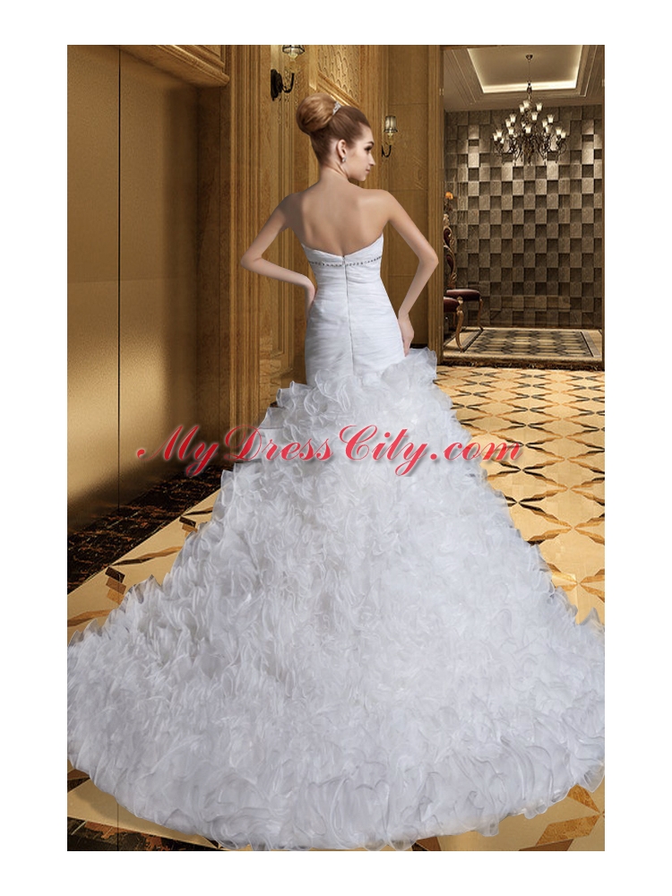 Luxurious Sweetheart 2015 Wedding Dresses with Beading and Ruffles