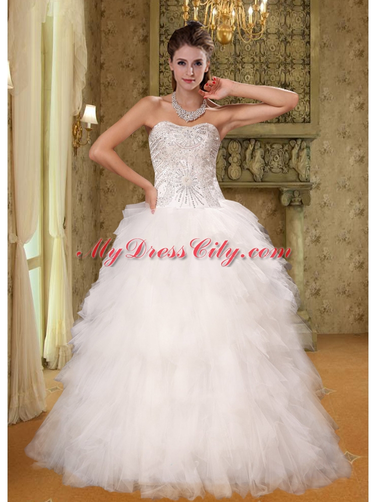 Luxuroous Sweetheart A Line Wedding Dress For 2014