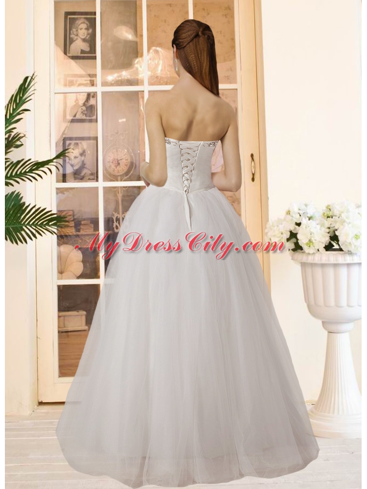 Pretty Sweetheart A Line Wedding Dresses with Beading