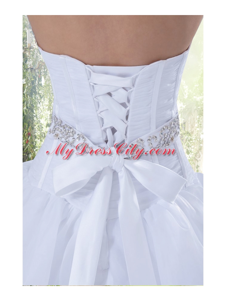 Princess Sweetheart 2015 Beading Ruffles Wedding Dresses with High Low