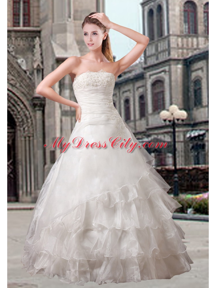 Fashionable A Line Strapless Wedding Dress for 2015