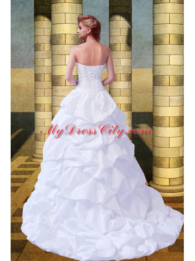 Princess Sweetheart Wedding Dresses with Court Train for 2015