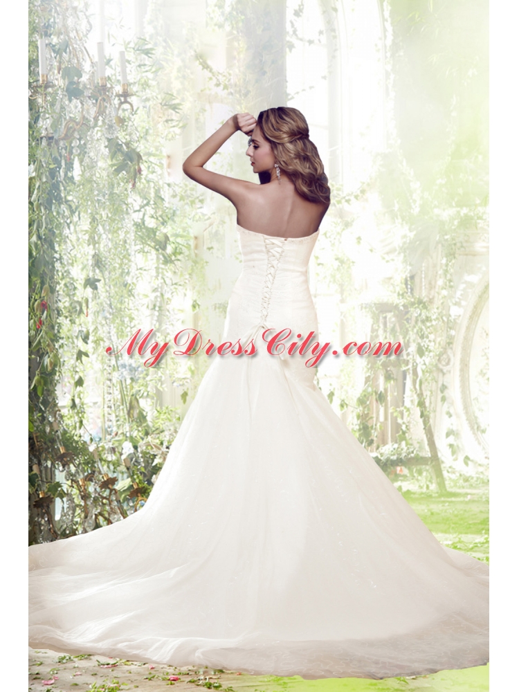 Mermaid Sweetheart Beading Chapel Train One Sale Wedding Dresses