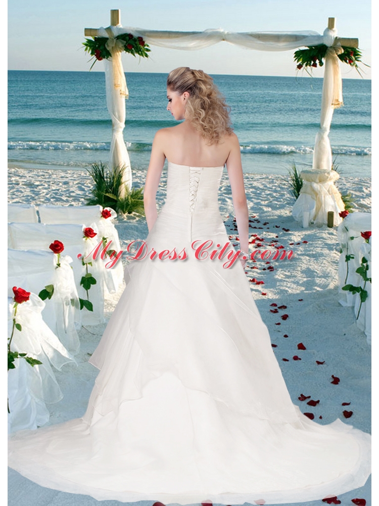 Custom Made Appliques Wedding Dress with Sweetheart