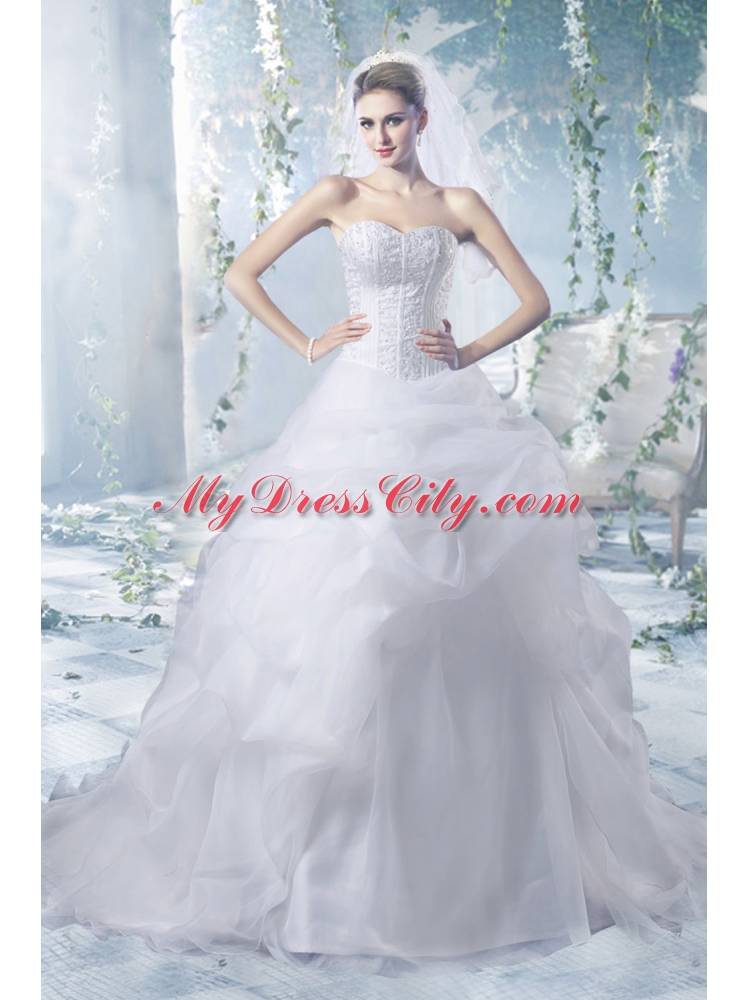 Perfect Court Train Wedding Dresses with Beading