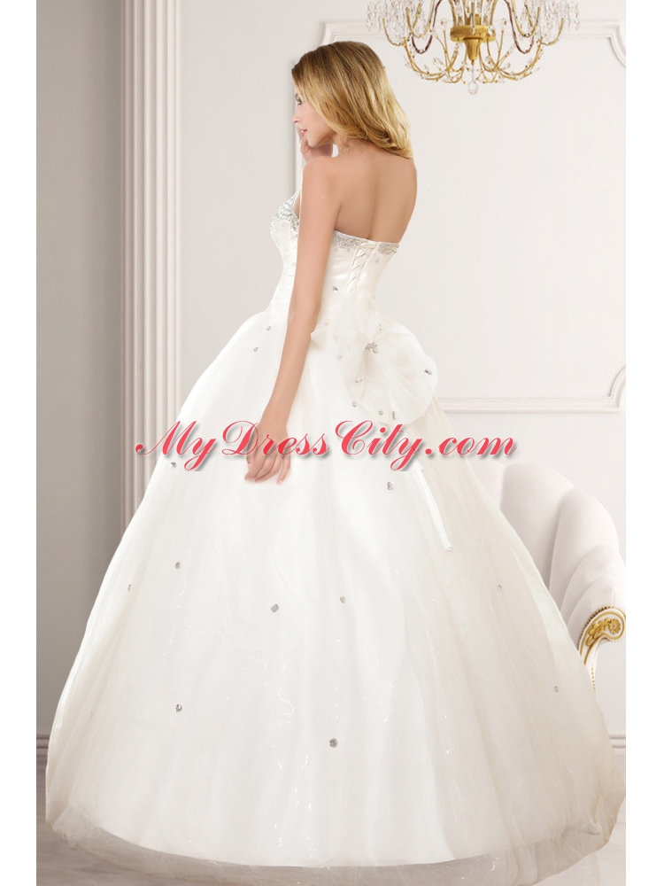 2014 Pretty Sweetheart Sleeveless Wedding Dresses with Beading