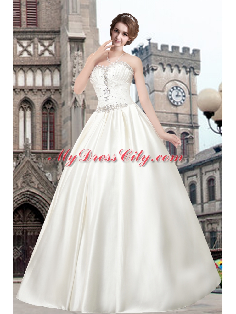 Beautiful Sweetheart Princess Floor Length Wedding Dress for 2014