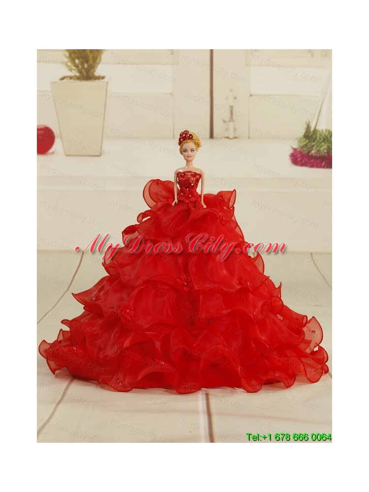 2015 Beautiful Spaghetti Straps Beading Quinceanera Dresses in Hot Pink