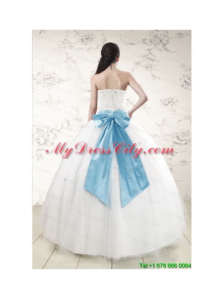 Discount White Quinceanera Dresses with Appliques