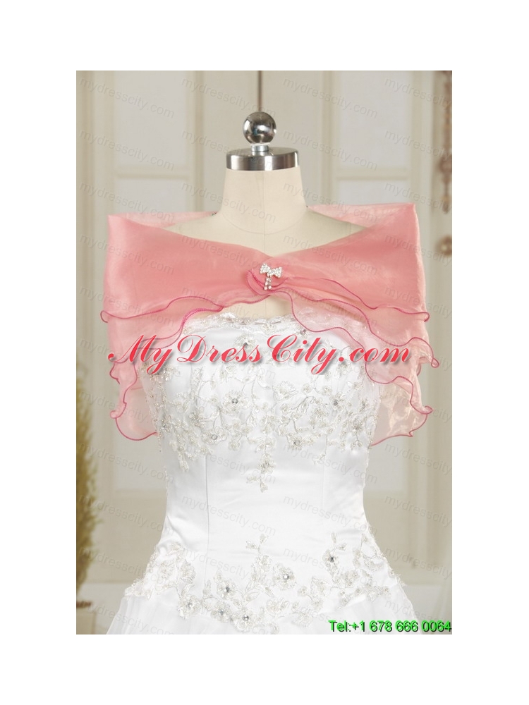 Most Popular White Quinceanera Dresses with Pink Appliques and Ruffles