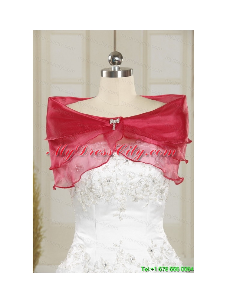 2015 Discount Sweetheart Beading Quinceanera Dresses in Red